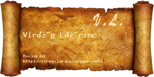 Virág Lőrinc névjegykártya