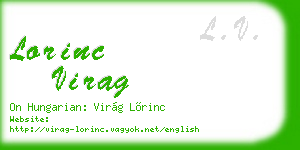 lorinc virag business card