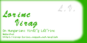 lorinc virag business card